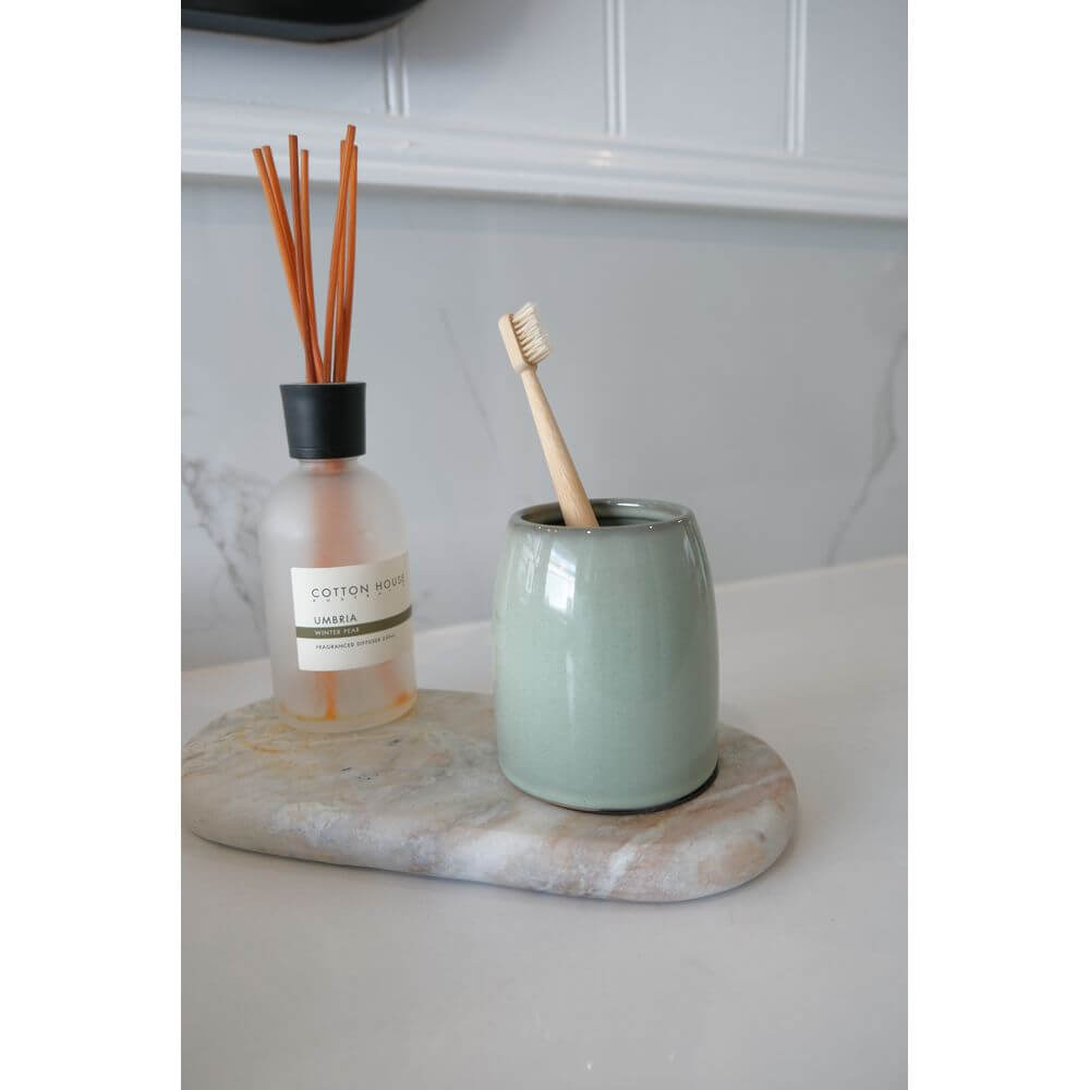 Osteto Ceramic Tumbler Seafoam - BATHROOM - Toothbrush Holders - Soko and Co