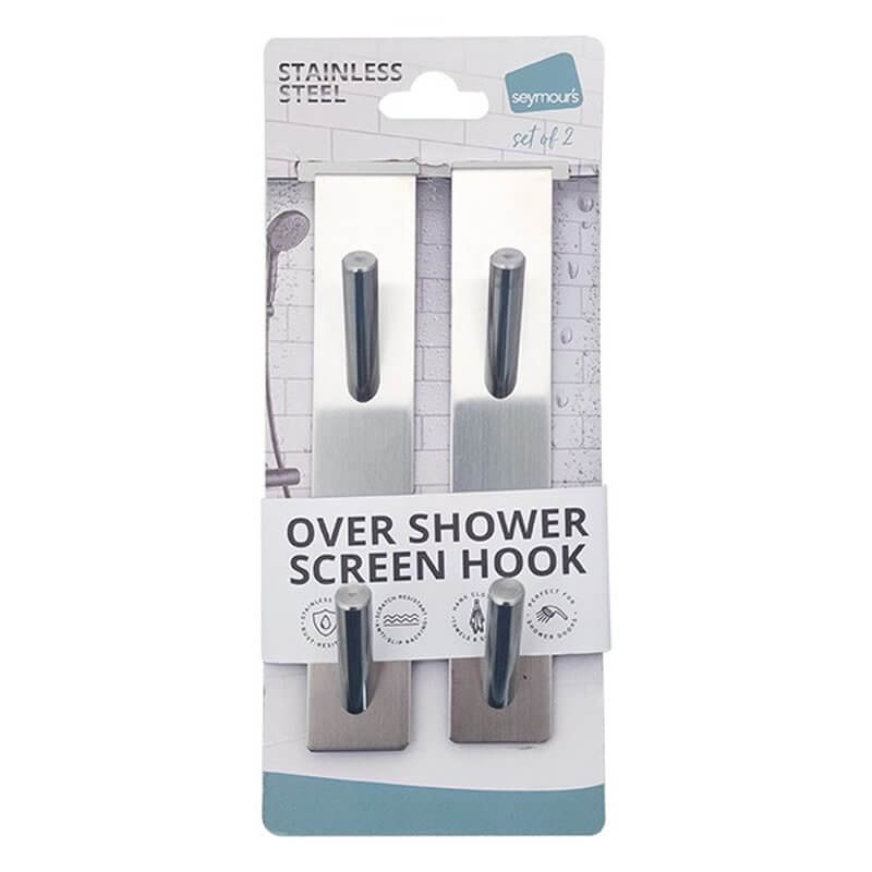 Over Shower Screen Double Hook Set of 2