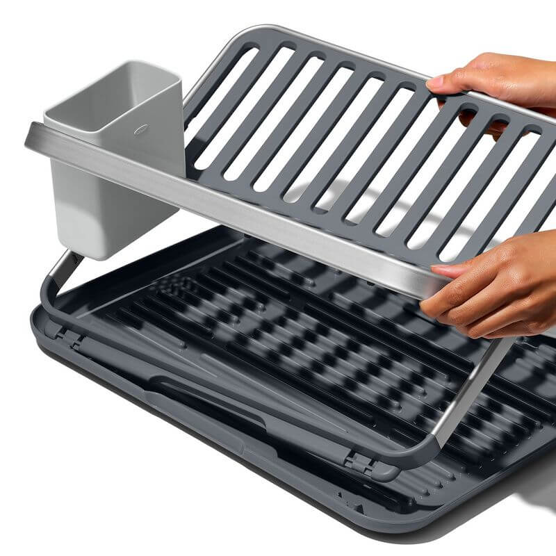 OXO Collapsible Aluminium Dish Drying Rack - KITCHEN - Sink - Soko and Co