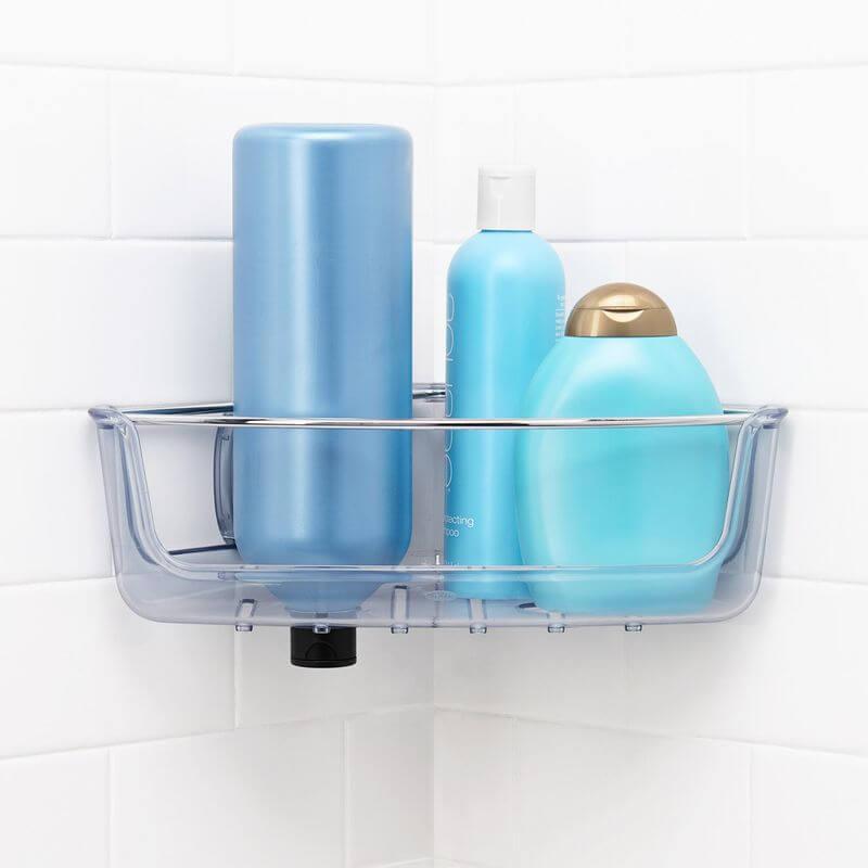 OXO StrongHold Suction Corner Shower Basket - BATHROOM - Suction - Soko and Co