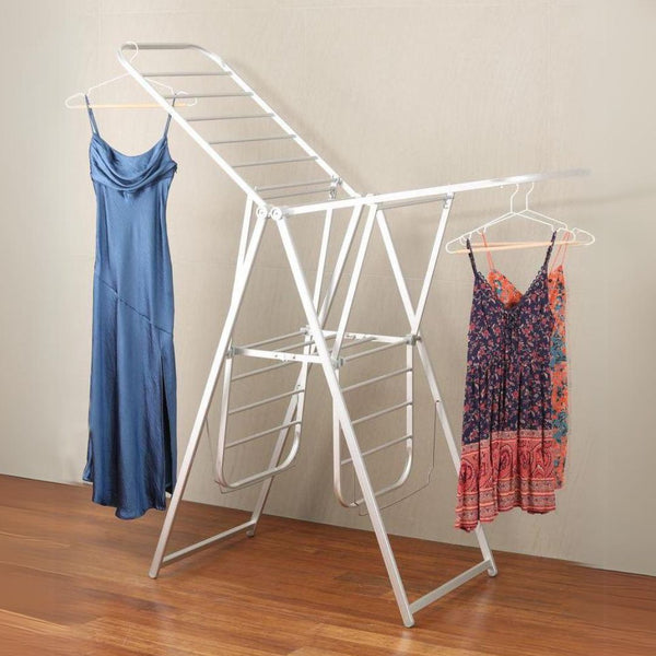 Premium 2 Tier Aluminium A-Frame Clothes Airer Silver