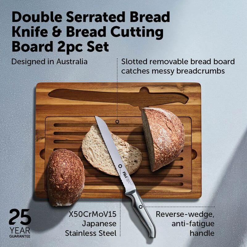 Premium Bread Knife and Board Set - KITCHEN - Entertaining - Soko and Co