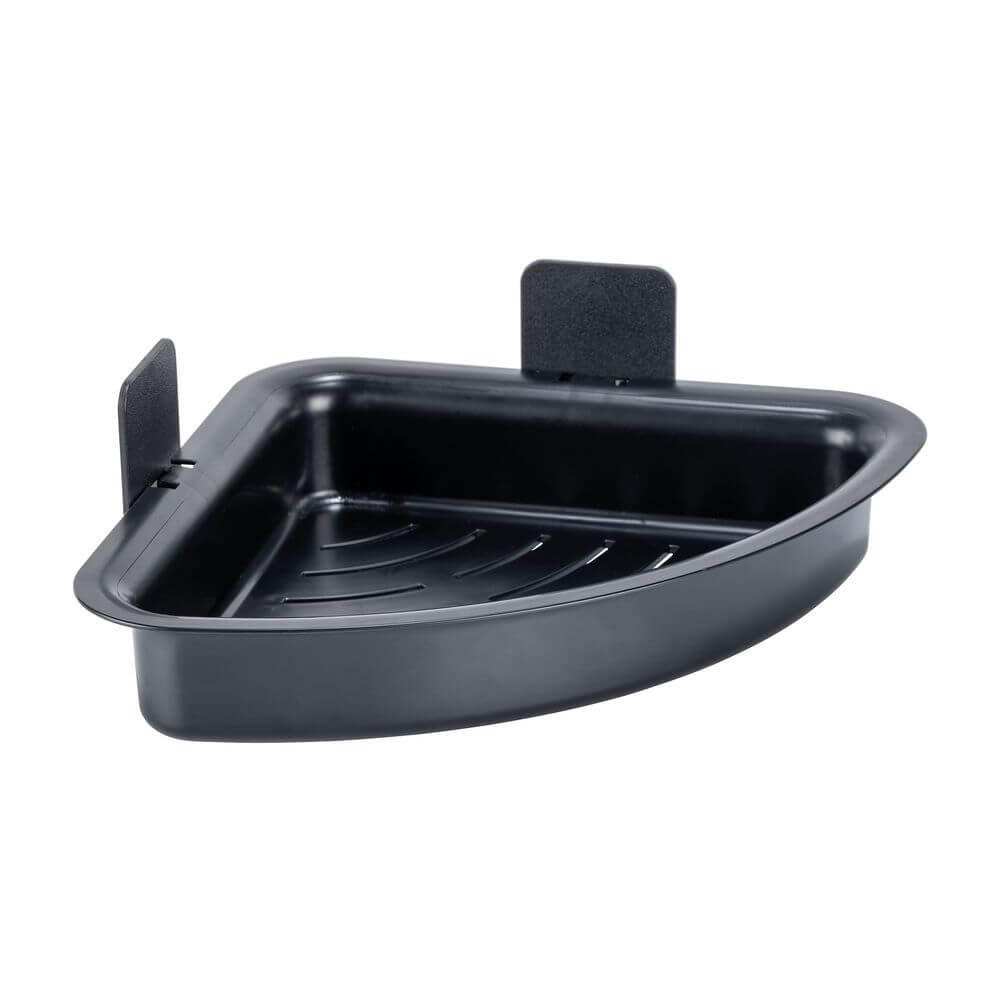 Prima Adhesive Corner Shower Basket Black - BATHROOM - Suction - Soko and Co
