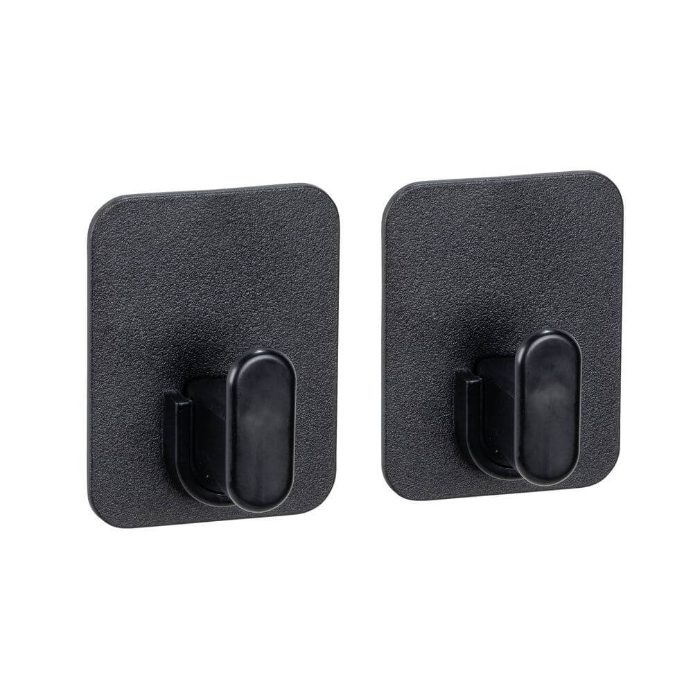 Prima Adhesive Wall Hooks Black 2 Pack - BATHROOM - Suction - Soko and Co