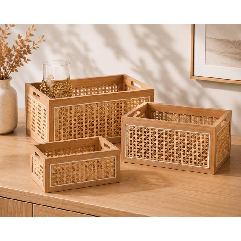 Rattan Storage Basket Medium - HOME STORAGE - Baskets and Totes - Soko and Co