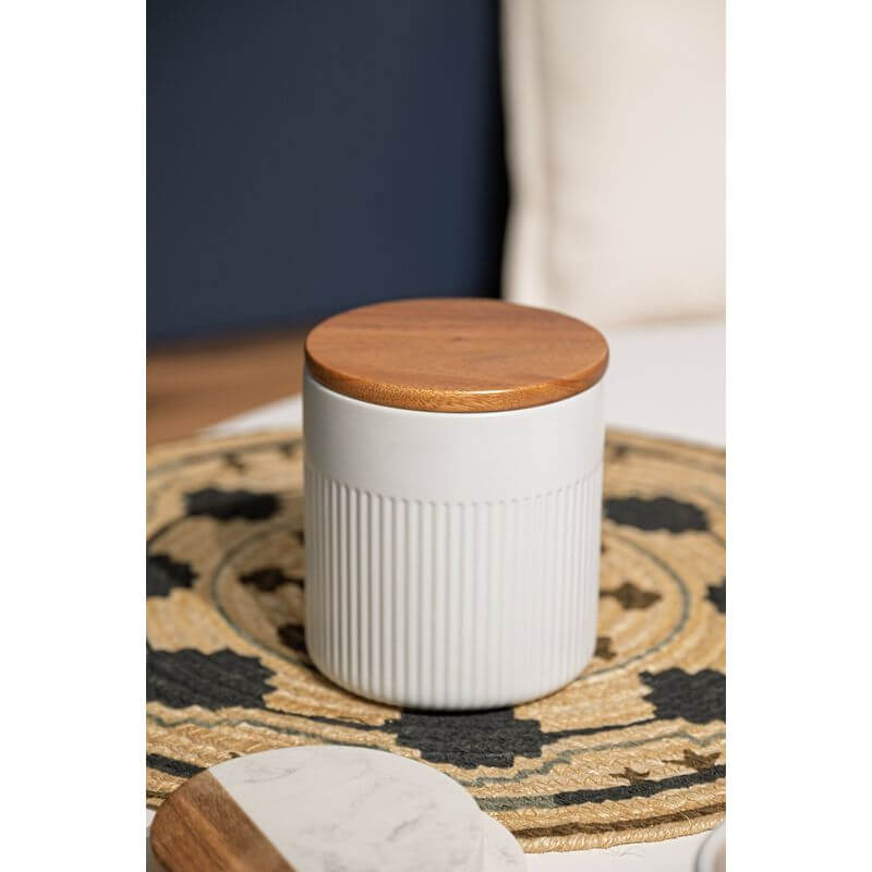 Refia 1.1L Canister White - BATHROOM - Makeup Storage - Soko and Co