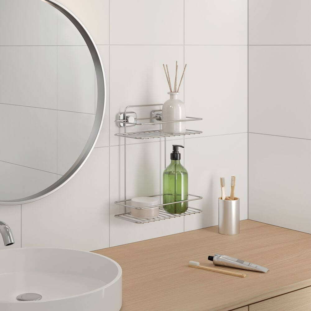 Reflex 2 Tier Rectangular Shelf - BATHROOM - Shower Caddies - Soko and Co
