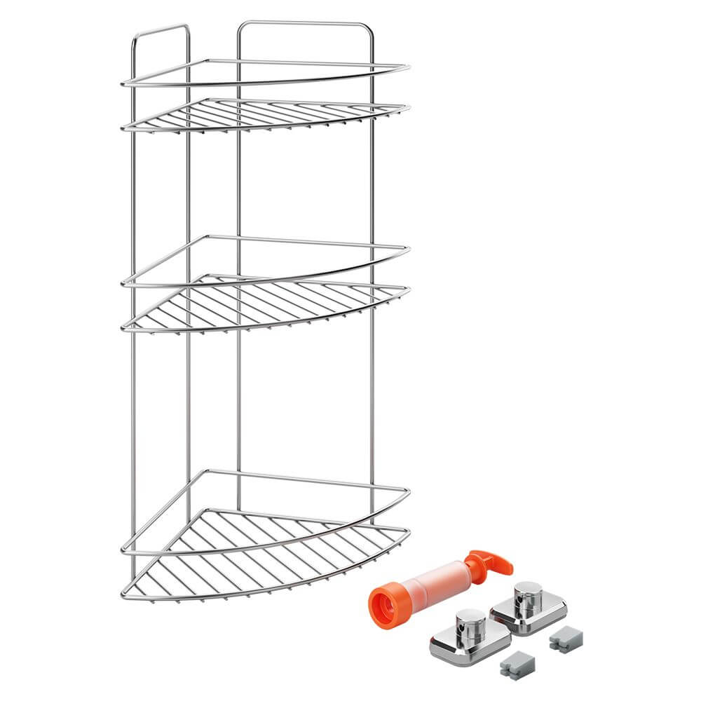 Reflex 3 Tier Corner Shelf - BATHROOM - Shower Caddies - Soko and Co