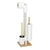 Rivalta Freestanding Toilet Brush & Roll Holder White & Bamboo - BATHROOM - Toilet Brushes - Soko and Co