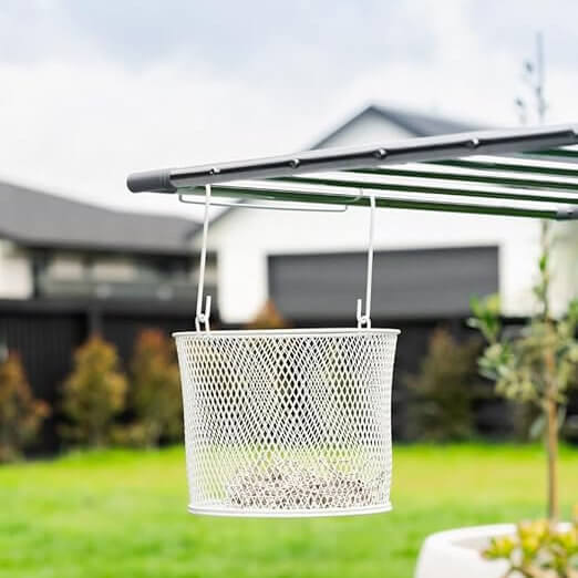 Round Mesh Peg Basket White