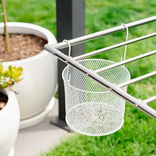 Round Mesh Peg Basket White