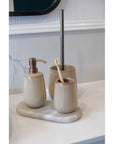 Sirmione Ceramic 3 Piece Bathroom Accessories Set Latte - BATHROOM - Bathroom Accessory Sets - Soko and Co
