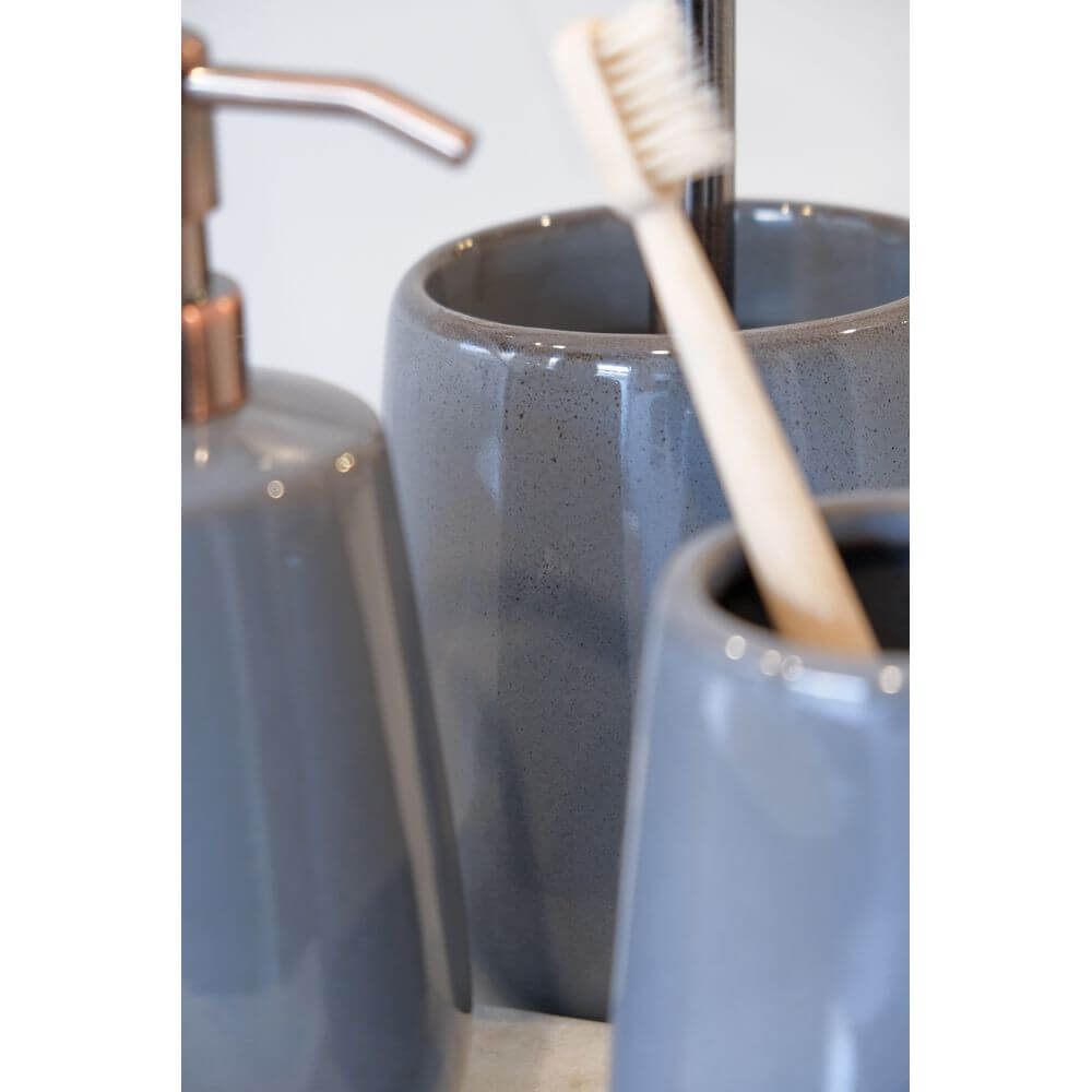 Sirmione Ceramic 3 Piece Bathroom Accessories Set Slate - BATHROOM - Bathroom Accessory Sets - Soko and Co