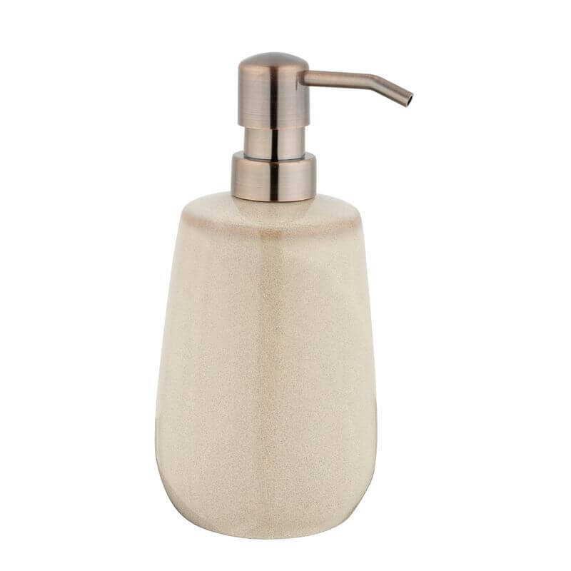 Sirmione Ceramic Soap Dispenser Latte - BATHROOM - Soap Dispensers and Trays - Soko and Co