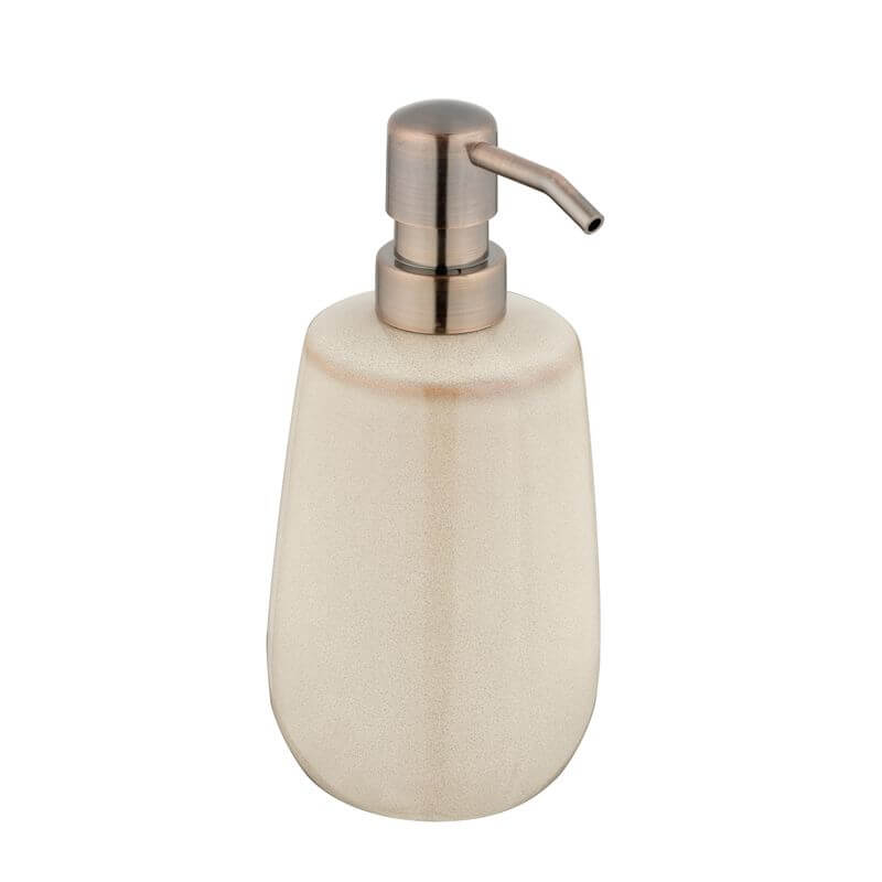 Sirmione Ceramic Soap Dispenser Latte - BATHROOM - Soap Dispensers and Trays - Soko and Co