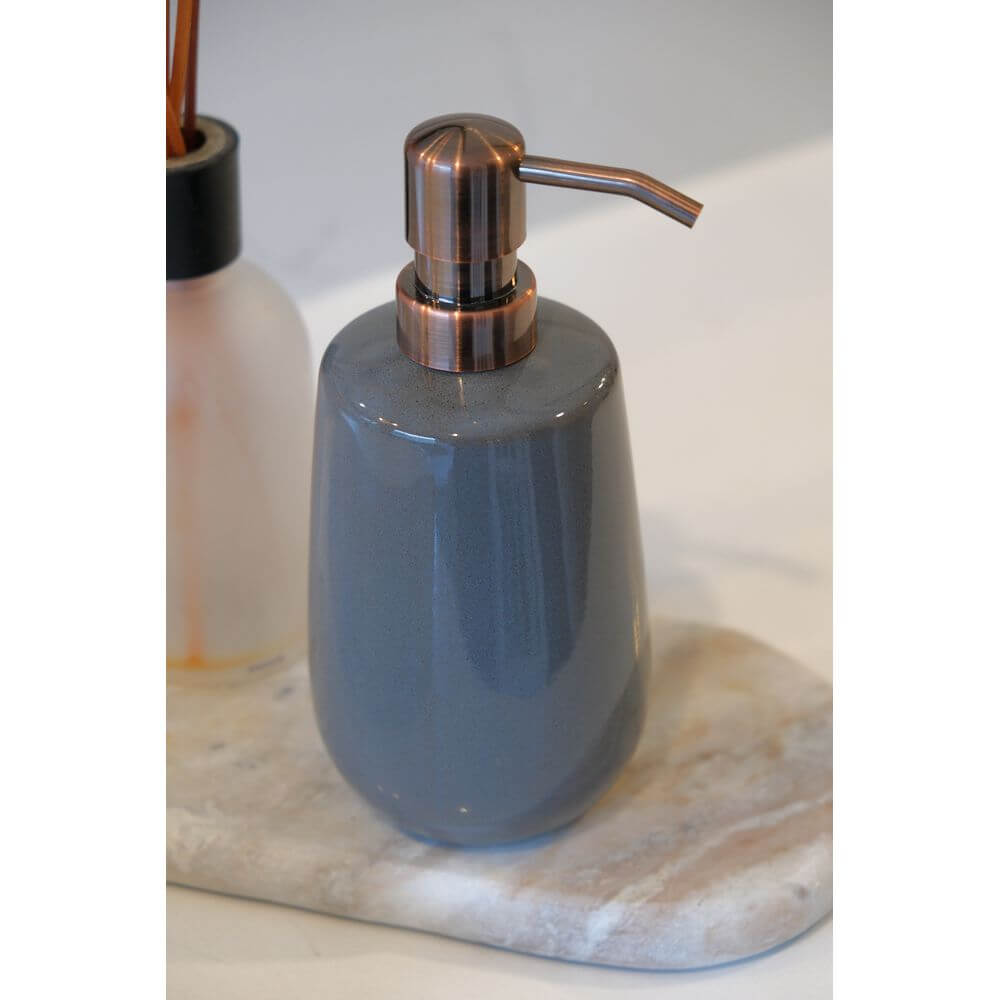 Sirmione Ceramic Soap Dispenser Slate - BATHROOM - Soap Dispensers and Trays - Soko and Co