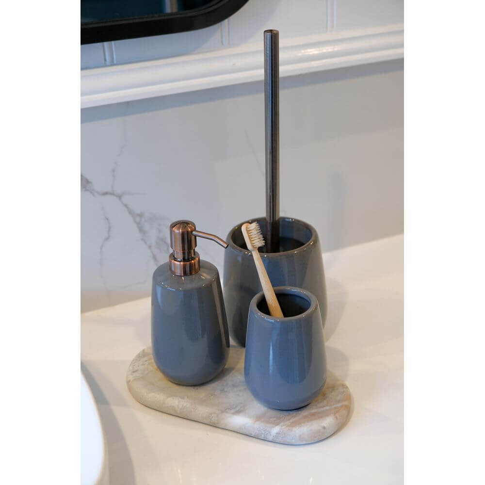 Sirmione Ceramic Soap Dispenser Slate - BATHROOM - Soap Dispensers and Trays - Soko and Co