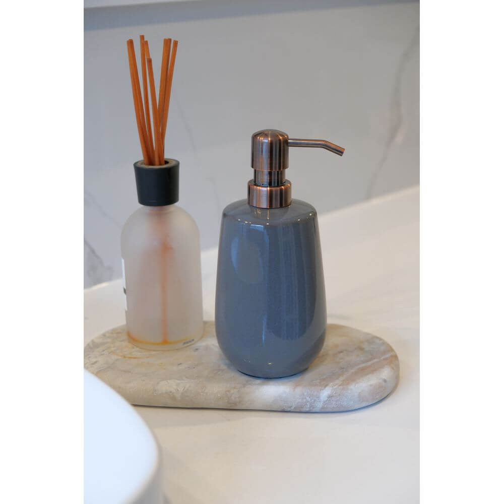 Sirmione Ceramic Soap Dispenser Slate - BATHROOM - Soap Dispensers and Trays - Soko and Co