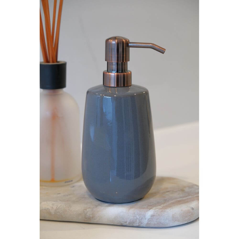Sirmione Ceramic Soap Dispenser Slate - BATHROOM - Soap Dispensers and Trays - Soko and Co