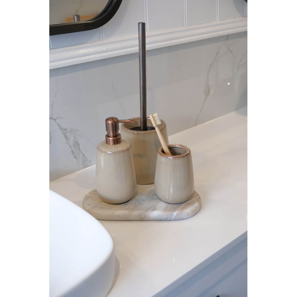 Sirmione Ceramic Toilet Brush Latte - BATHROOM - Toilet Brushes - Soko and Co