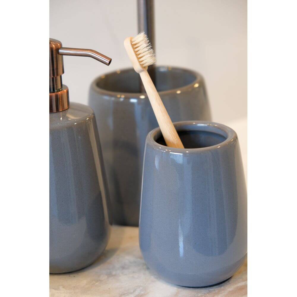 Sirmione Ceramic Toilet Brush Slate - BATHROOM - Toilet Brushes - Soko and Co