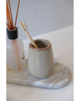 Sirmione Ceramic Tumbler Latte - BATHROOM - Toothbrush Holders - Soko and Co