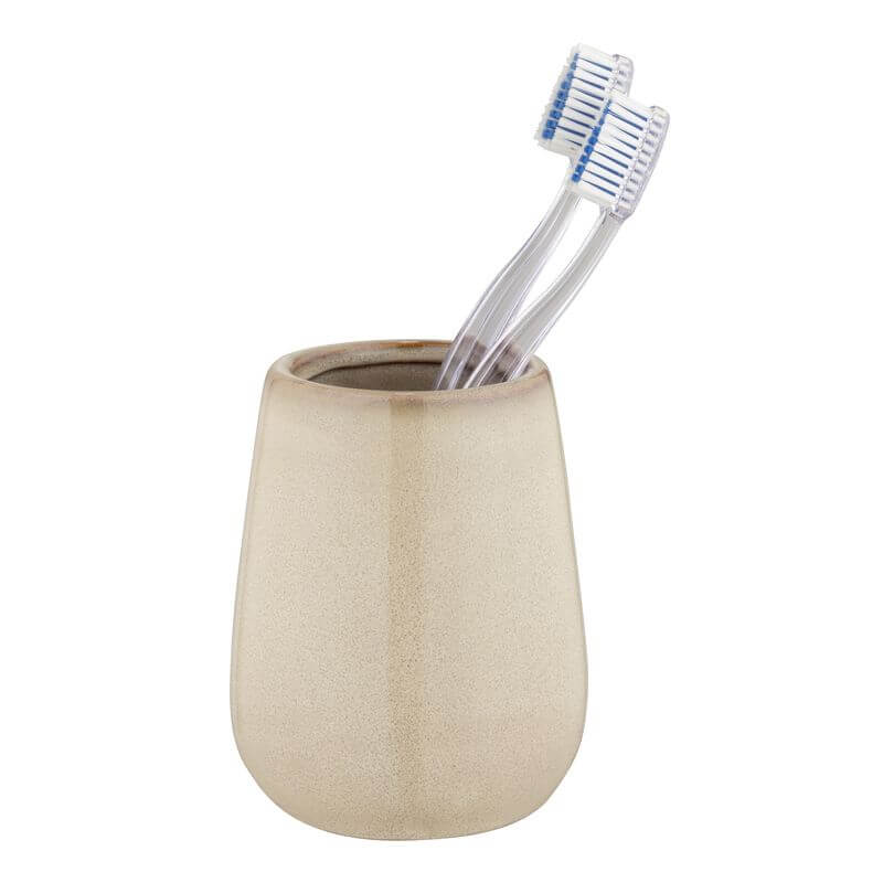 Sirmione Ceramic Tumbler Latte - BATHROOM - Toothbrush Holders - Soko and Co