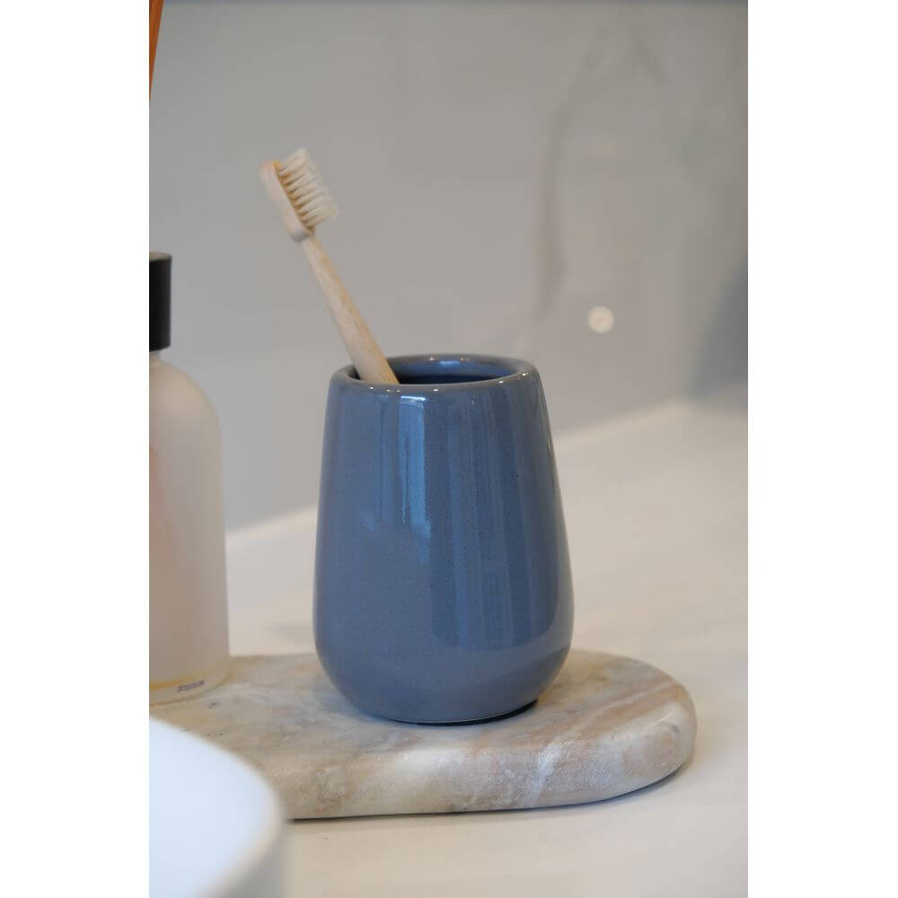 Sirmione Ceramic Tumbler Slate - BATHROOM - Toothbrush Holders - Soko and Co