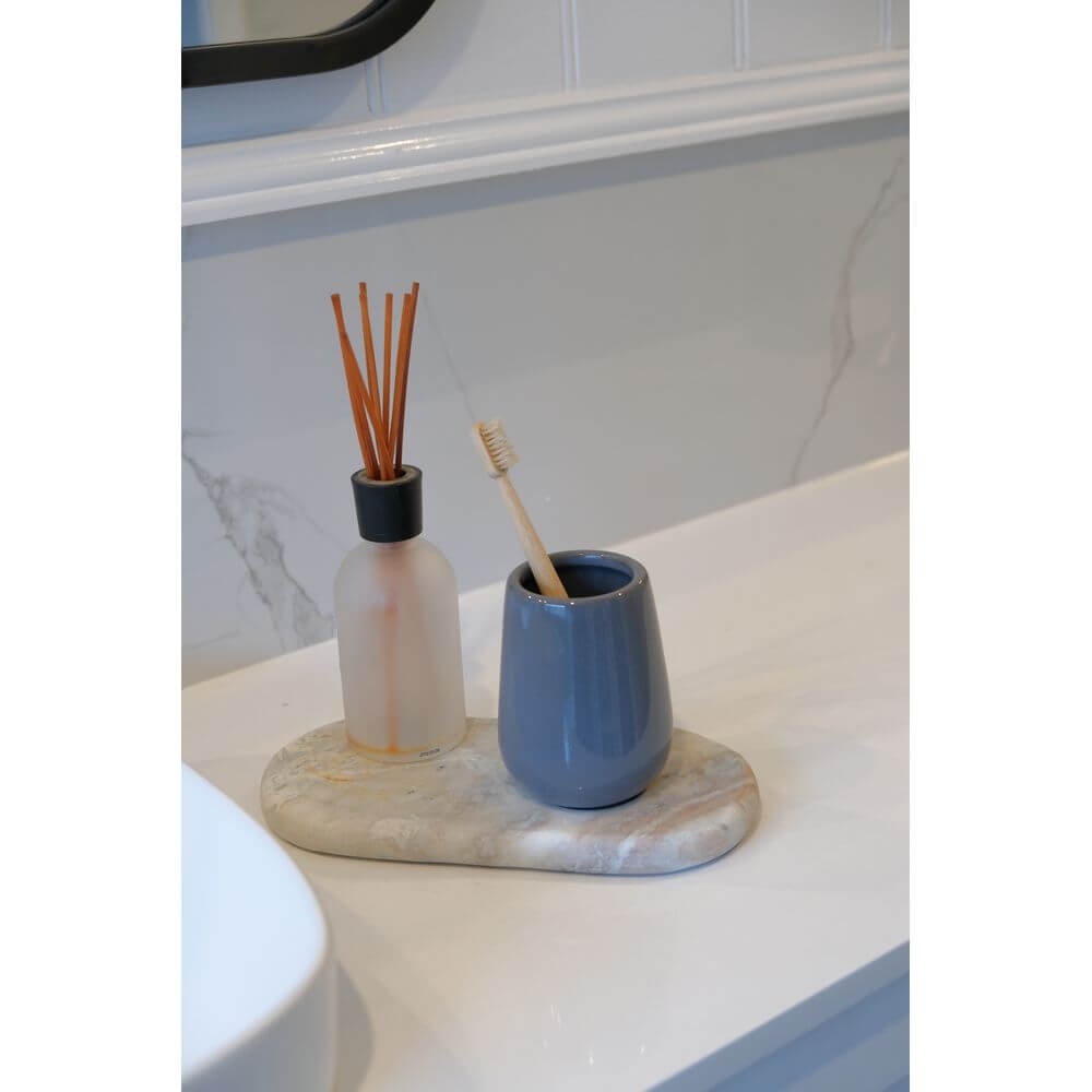 Sirmione Ceramic Tumbler Slate - BATHROOM - Toothbrush Holders - Soko and Co