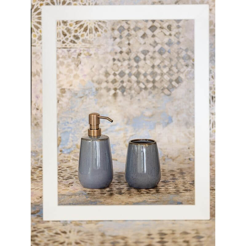 Sirmione Ceramic Tumbler Slate - BATHROOM - Toothbrush Holders - Soko and Co