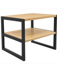2 Tier Bamboo & Black Shelf