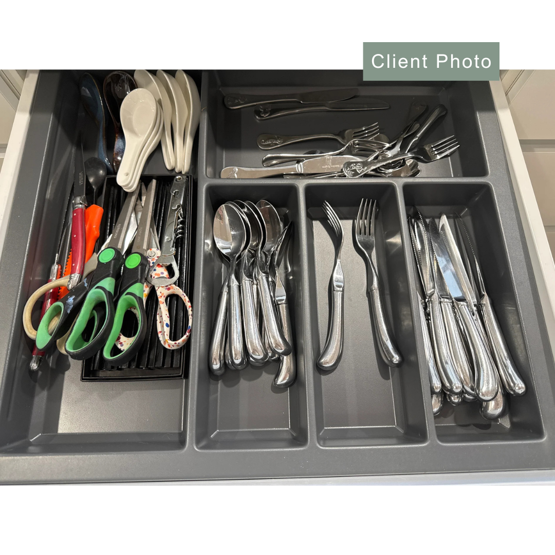 Sky 5 Compartment Custom Fit Cutlery Tray Grey - KITCHEN - Cutlery Trays - Soko and Co