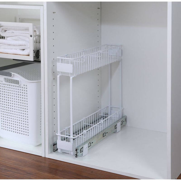 Small 2-Tier Pull Out Drawer White