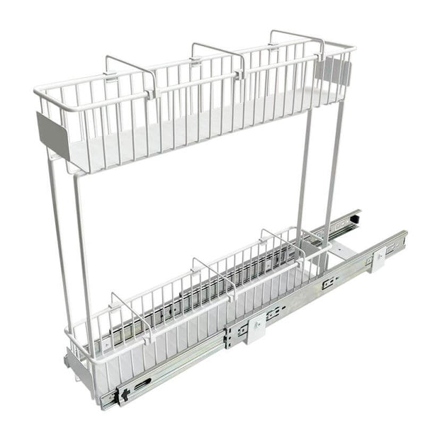 Small 2-Tier Pull Out Drawer White