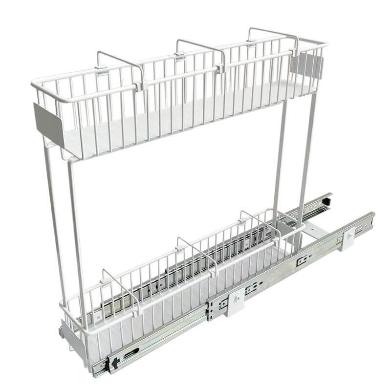 Small 2-Tier Pull Out Drawer White - KITCHEN - Shelves and Racks - Soko and Co