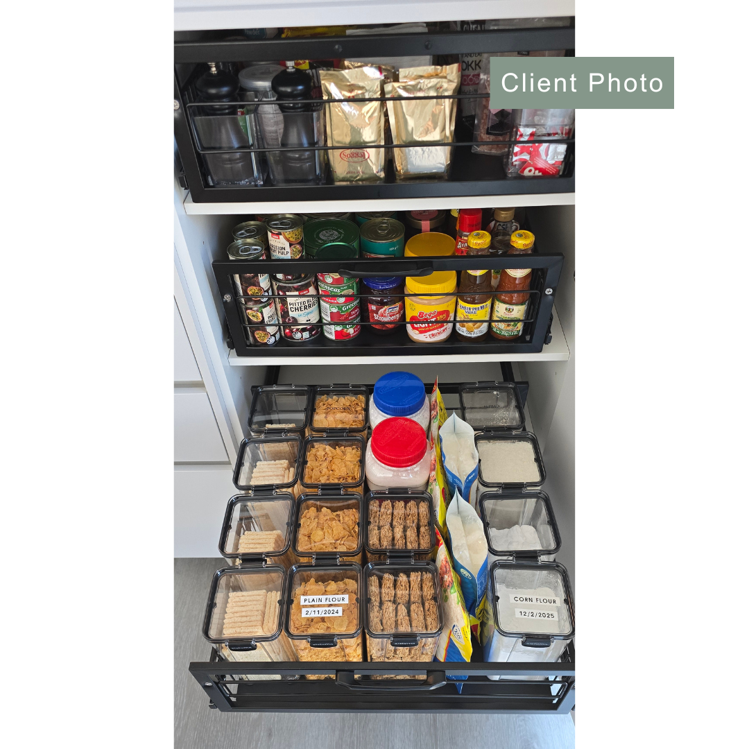 Medium Pull Out Pantry Drawer Black - KITCHEN - Shelves and Racks - Soko and Co