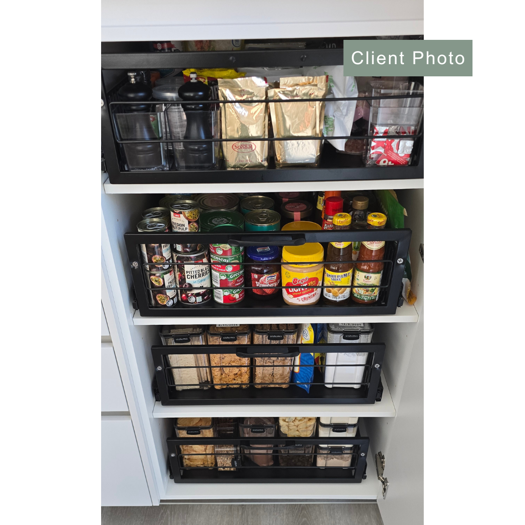 Medium Pull Out Pantry Drawer Black - KITCHEN - Shelves and Racks - Soko and Co