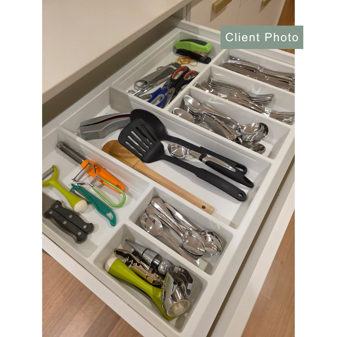 Soko Utensil Tray Grey 4-Section - KITCHEN - Cutlery Trays - Soko and Co