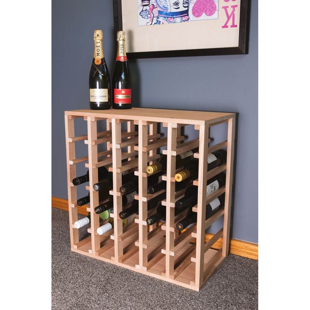 Sorrento Rustic 30 Bottle Timber Wine Rack - WINE - Wine Racks - Soko and Co