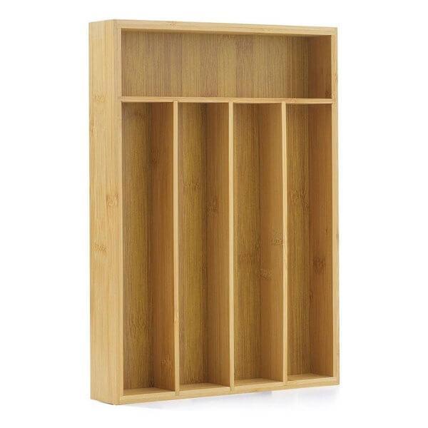 St Clare 5 Compartment Bamboo Cutlery Tray - KITCHEN - Cutlery Trays - Soko and Co