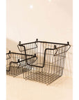 Stackable Black Wire Basket Large - KITCHEN - Shelves and Racks - Soko and Co