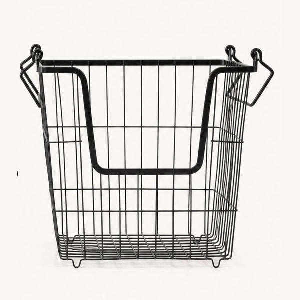 Stackable Black Wire Basket Large