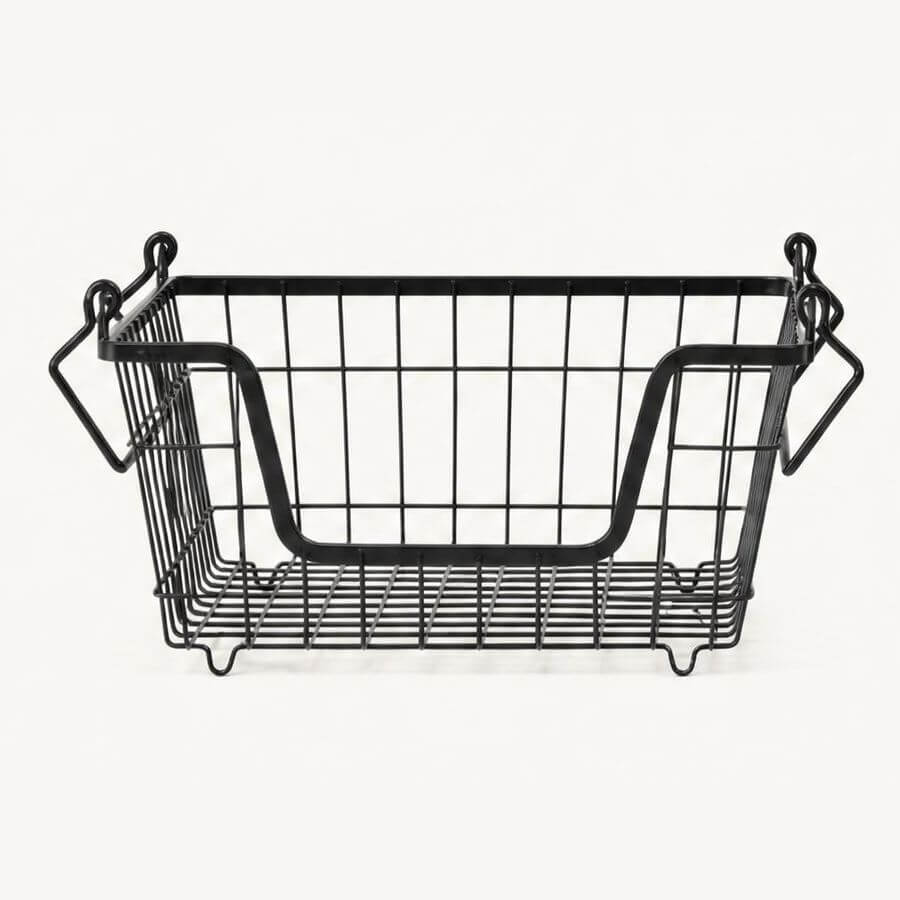 Stackable Black Wire Basket Set - KITCHEN - Shelves and Racks - Soko and Co