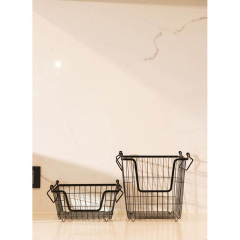 Stackable Black Wire Basket Small