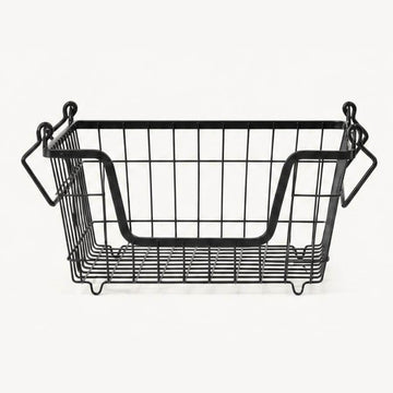 Stackable Black Wire Basket Small