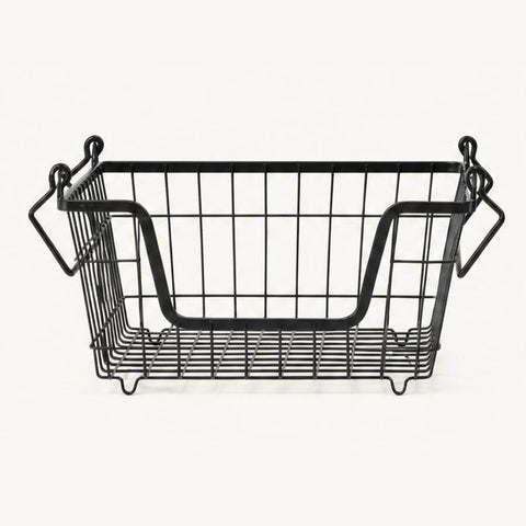 Stackable Black Wire Basket Small