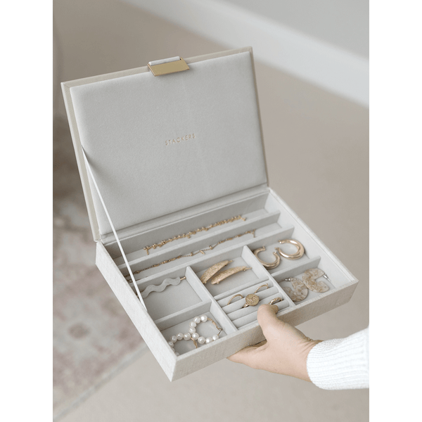 Stackers Classic Lidded Layer Oatmeal Linen