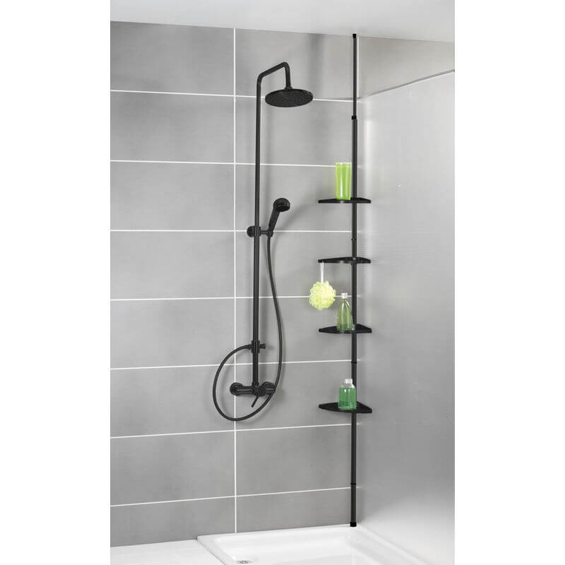 Telescopic Corner Shower Caddy Black - BATHROOM - Shower Caddies - Soko and Co