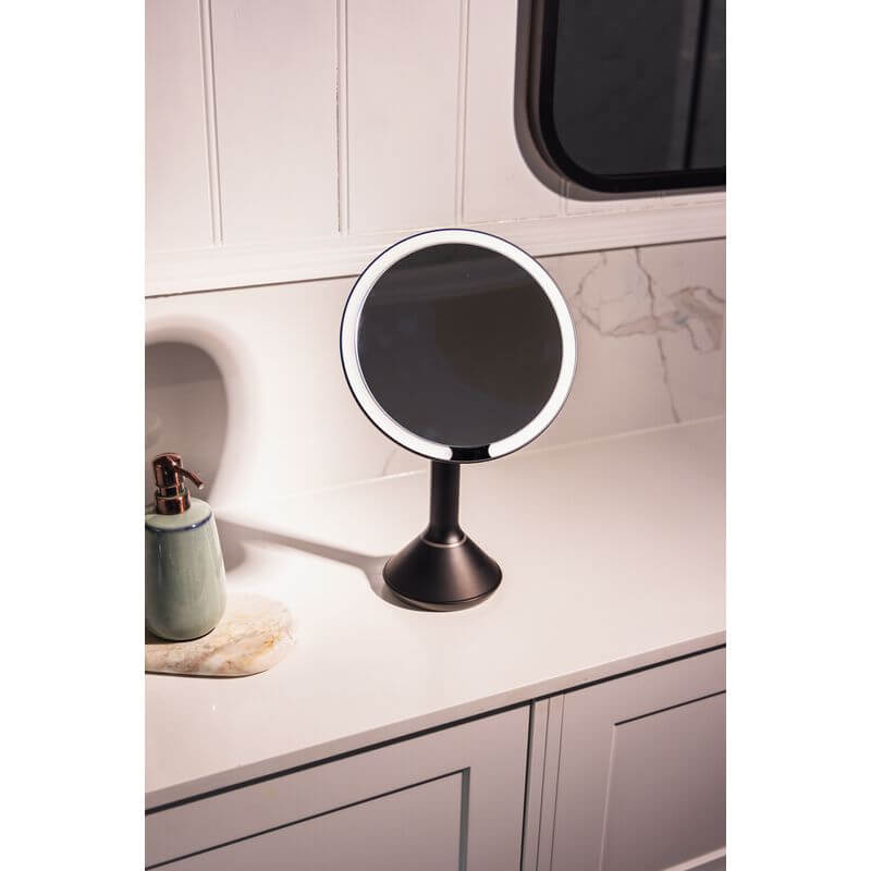 The Opal Freestanding LED 5x Magnified Mirror Black - BATHROOM - Mirrors - Soko and Co