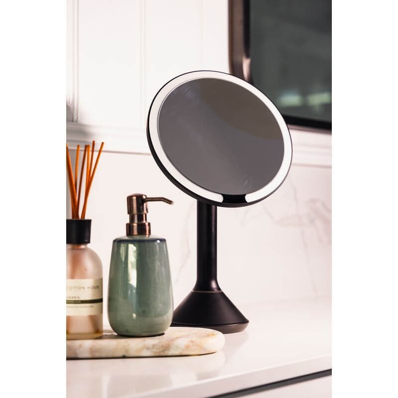 The Opal Freestanding LED 5x Magnified Mirror Black - BATHROOM - Mirrors - Soko and Co